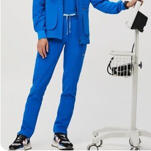 FIGS women’s Yola high waisted skinny scrub pants in royal blue XS